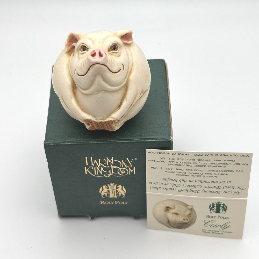 Harmony Kingdom Roly Poly‎ Curly Pig Figurine Adam Binder Boxed Collectible